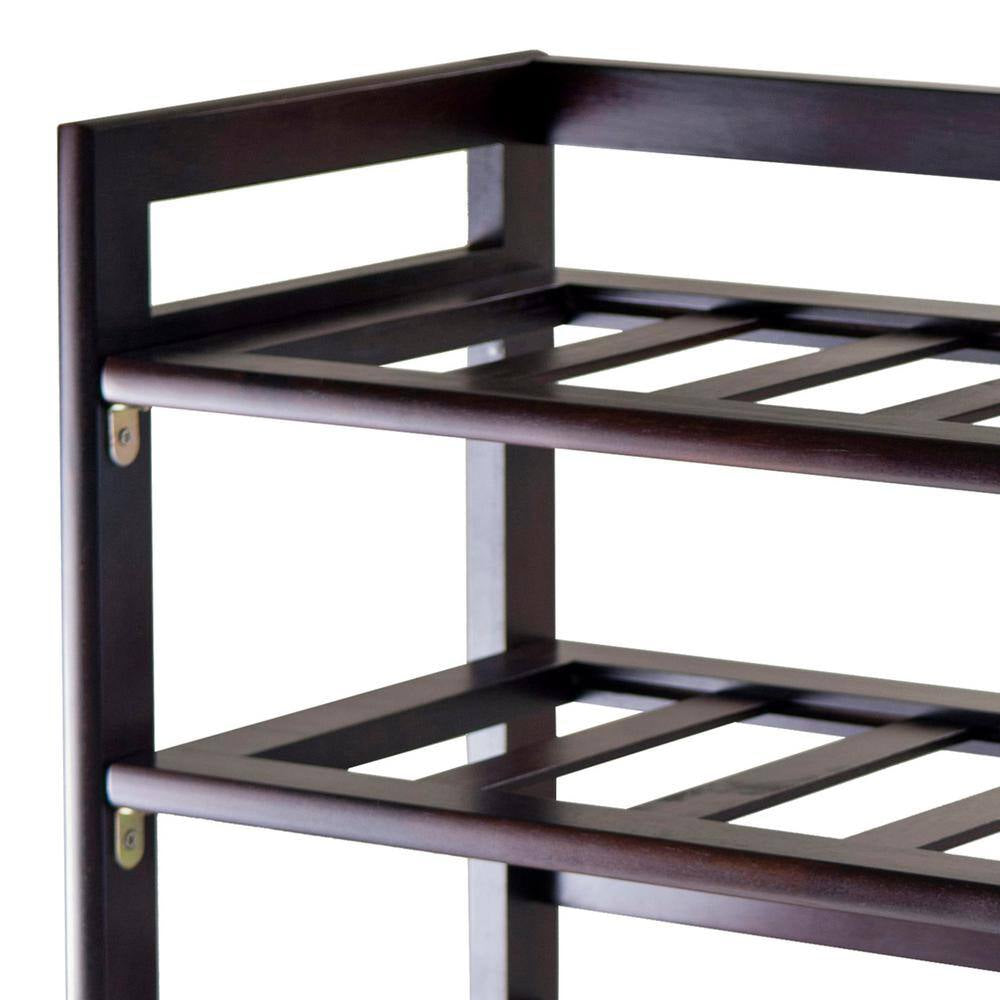 Silvi 30-Bottle Walnut Floor Wine Rack