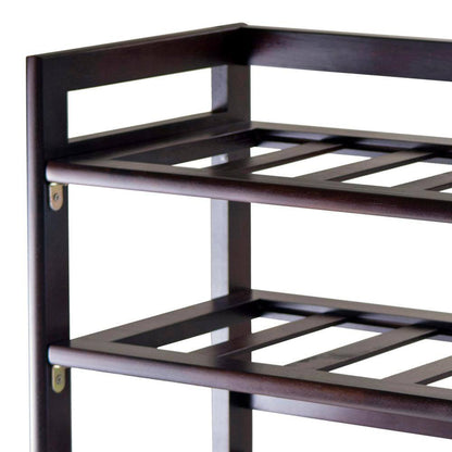 Silvi 30-Bottle Walnut Floor Wine Rack