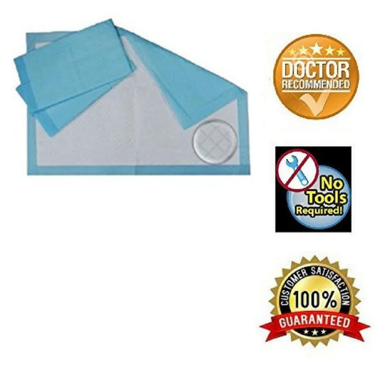 (Chux) Disposable Underpads 23 X 36, Waterproof Highly Absorbent Bed Pads for Adults, Children and Pets, Large Size, Blue, Count (100/Pack) plus Hand Sanitizing Wipes
