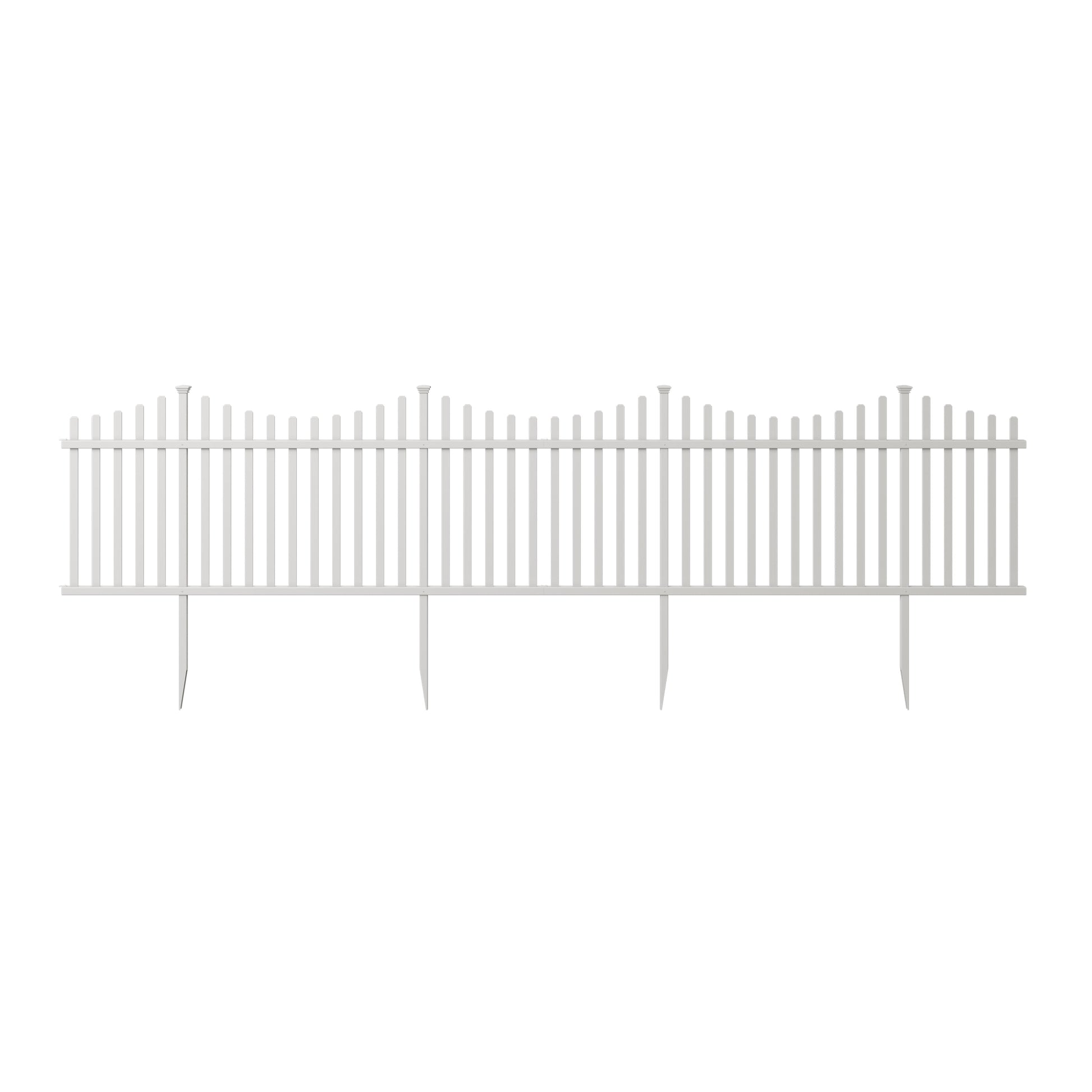 42In H X 92In W (2 Panels) No Dig Zippity Manchester Fence Kit, White Vinyl Picket Fence Panels, Perfect Durable Temporary Outdoor Fence for Backyard, Patio, or Garden, ZP19018