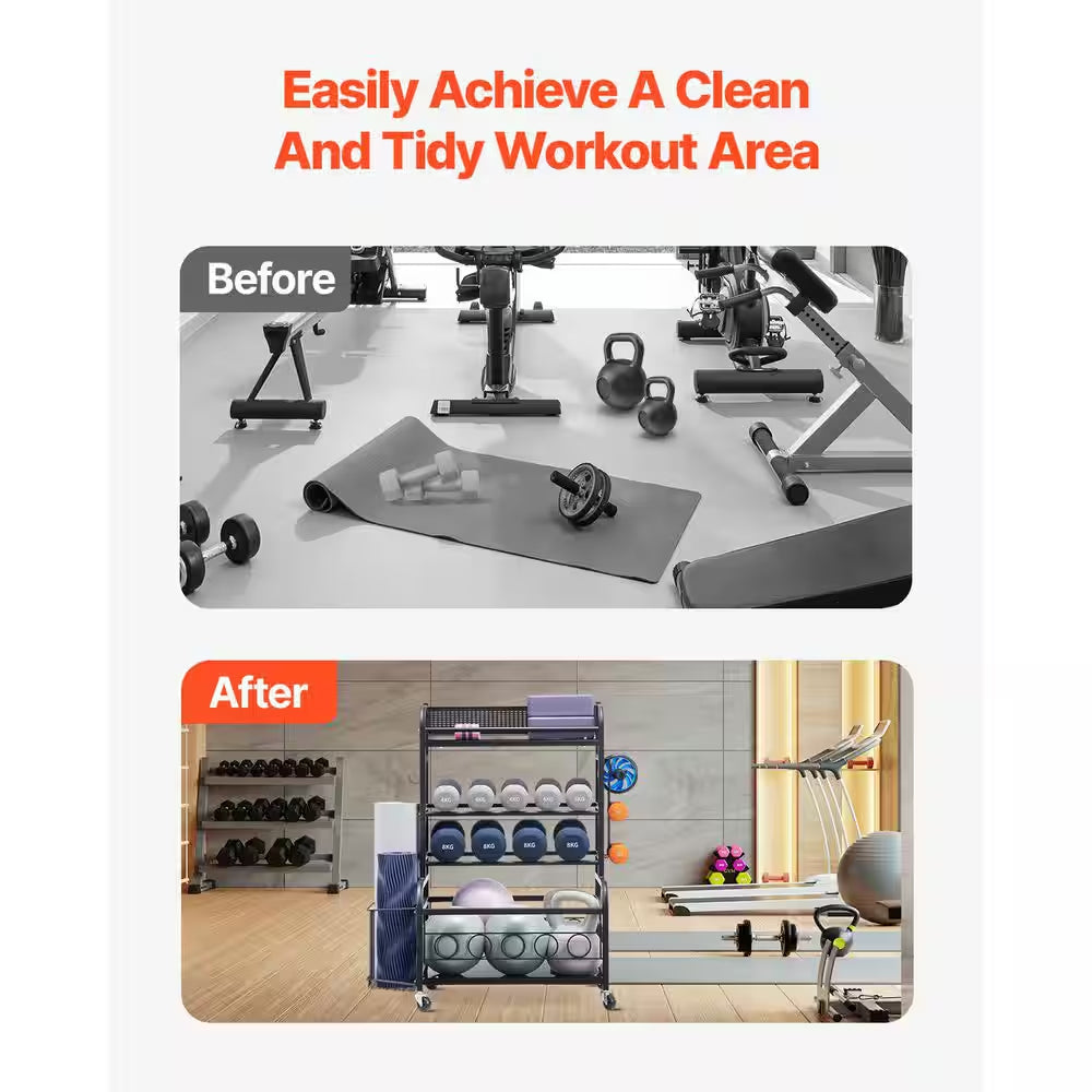 Yoga Mat Storage Rack 200 Lb. Home Gym Workout Equipment Organizer Powder Coated Finish Steel Yoga Mat Holder