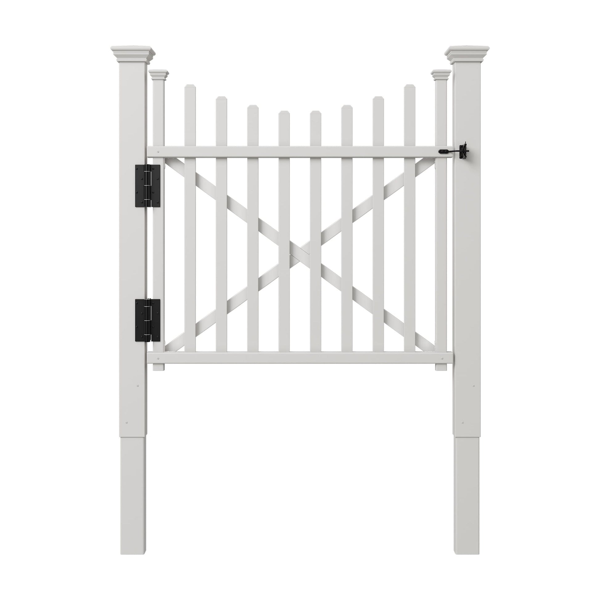 42In H X 92In W (2 Panels) No Dig Zippity Manchester Fence Kit, White Vinyl Picket Fence Panels, Perfect Durable Temporary Outdoor Fence for Backyard, Patio, or Garden, ZP19018