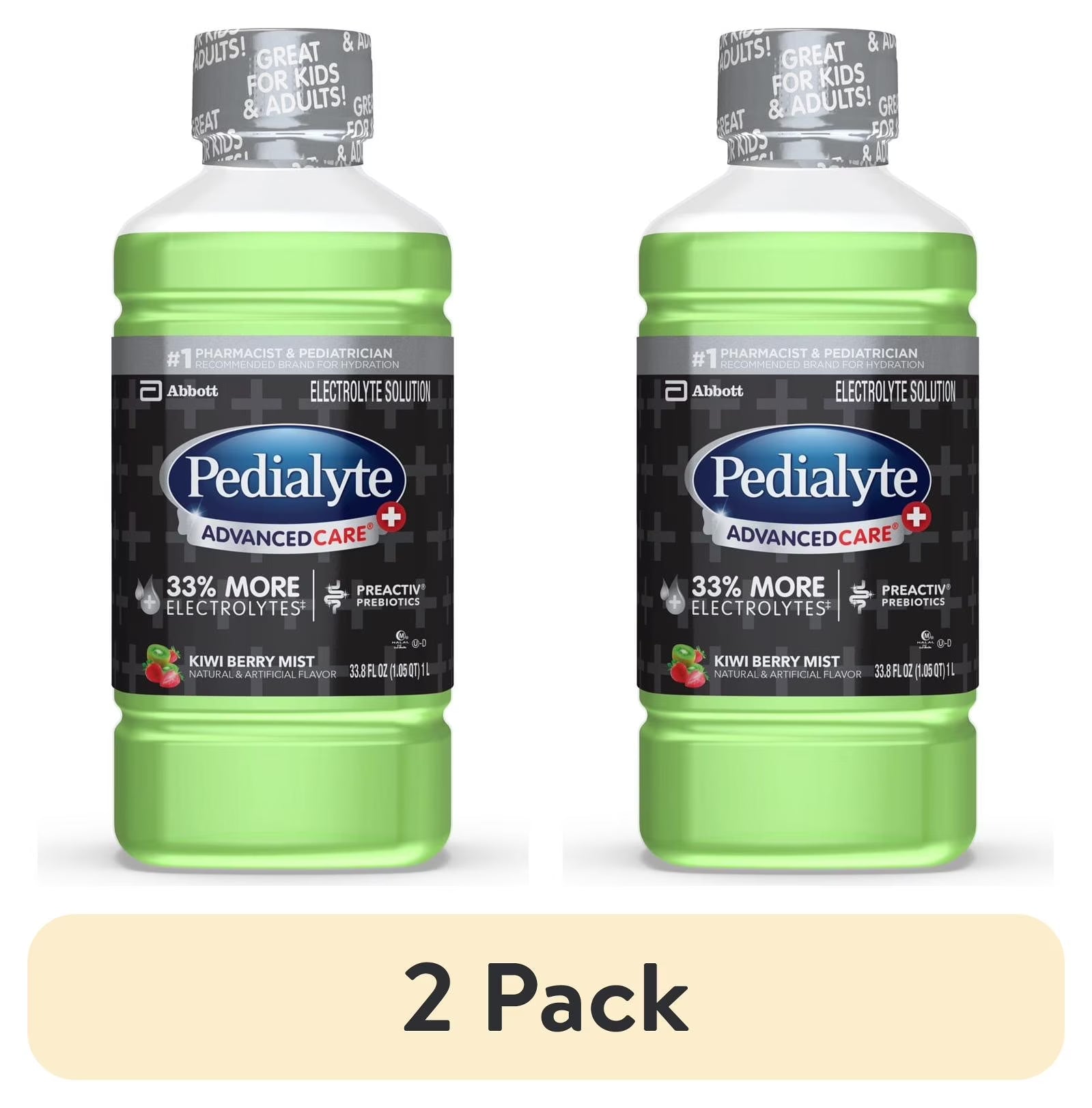 (4 Pack)  Advancedcare plus Electrolyte Drink, Kiwi Berry Mist, 1 Liter
