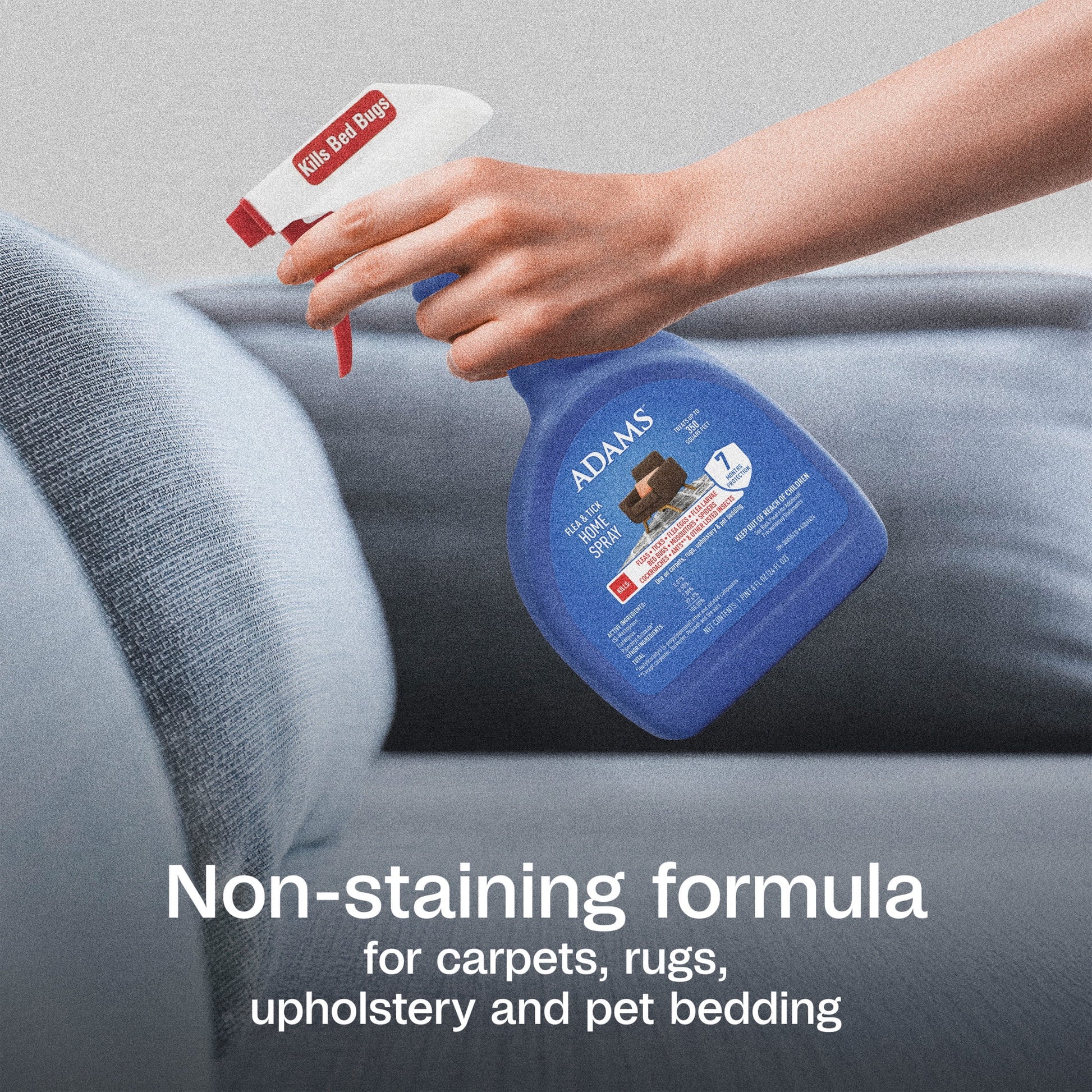 (4 Pack)  Flea & Tick Home Spray, Kills Fleas, Flea Eggs, Flea Larvae, Bed Bugs, Ticks, Ants (Except Carpenter, Harvester, Pharaoh and Fire Ants), Cockroaches, Spiders, & Mosquitoes in the Home, 24 Fl Oz