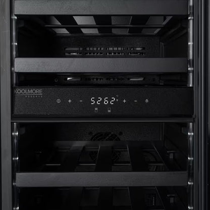 Reserve 15 In. under Counter Panel Ready Dual Zone Built-In Wine Cooler with Black Shelves 23 Bottle Capacity
