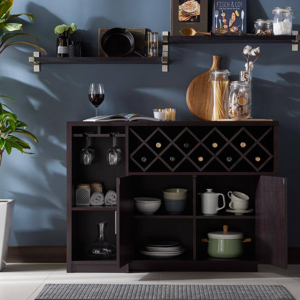 Vosso 22-Bottle Espresso Wine Cabinet