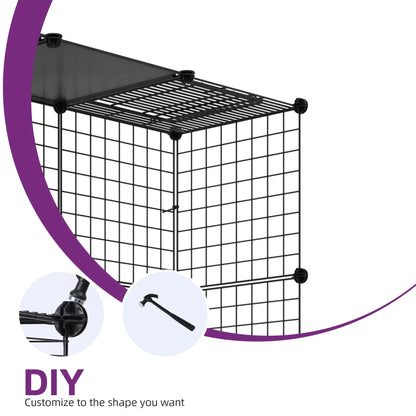 3 Tier Cat Cage,Indoor DIY Pets Playpen Cat Kennel,Cat Enclosure Metal Cat Kennels for 1-3 Cats, DIY Detachable Pet Playpen, 41"L X 28"W X 41"H,Black