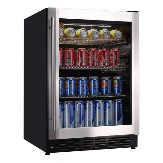 23.4 In. 50 Bottle, 154 Can, Wine and Beverage Cooler with Stainless Steel Door