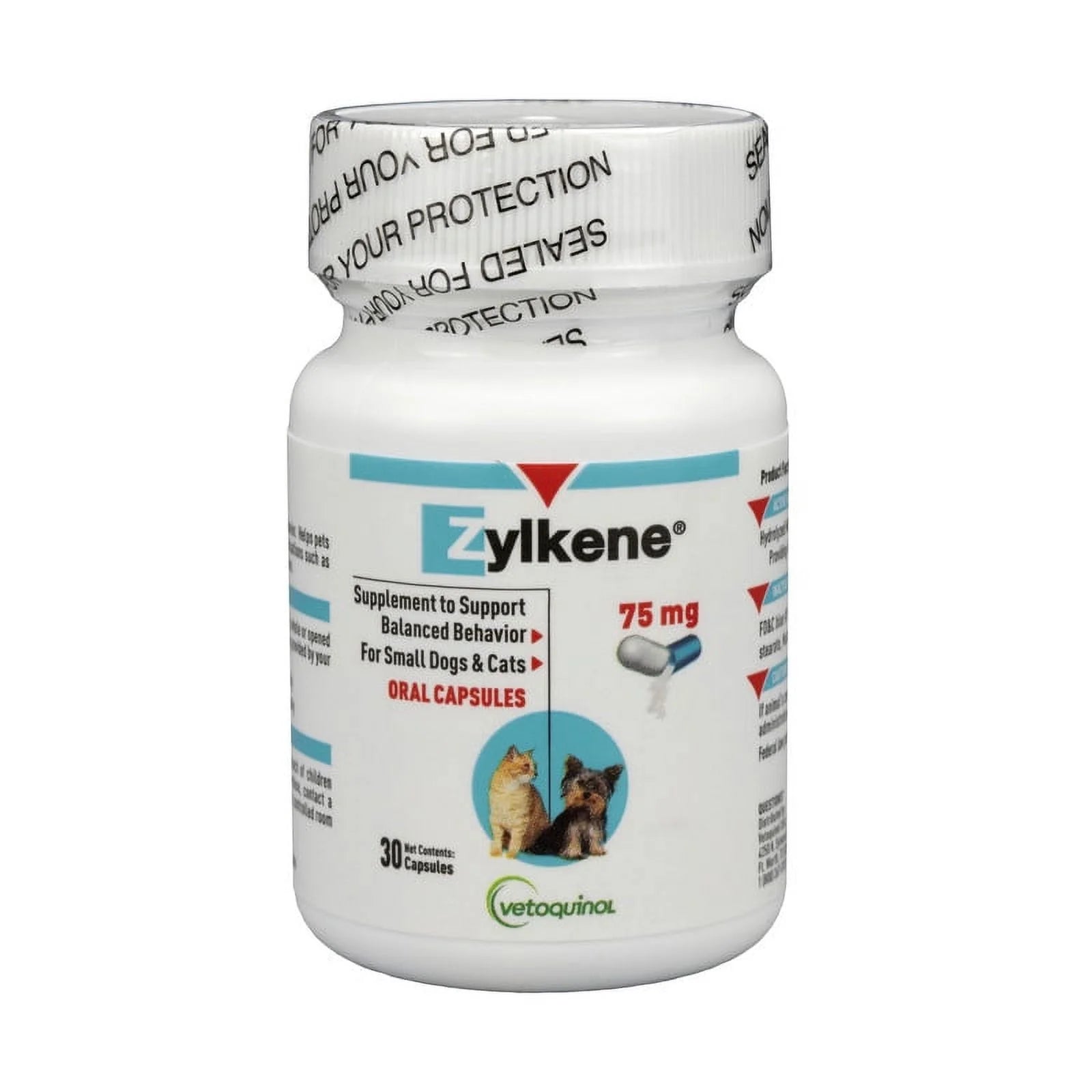 Zylkene Calming Behavior Support Supplement, Helps Promote Relaxation and Reduce External Stress Factors, Daily Behavioral Support and Anxiety Relief, Dog or Cat, 65Lbs+, 450Mg, 30Ct