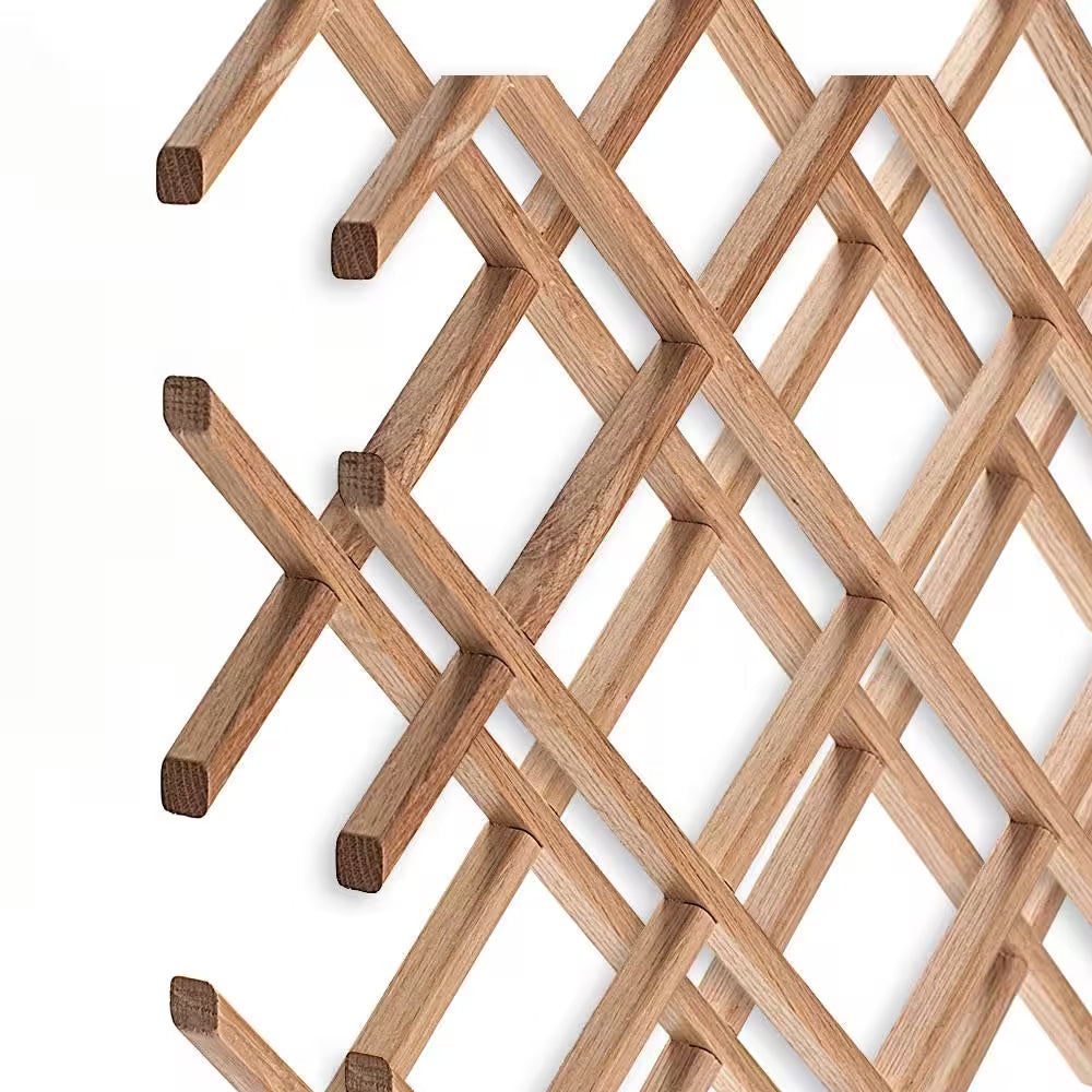 14-Bottle Trimmable Wine Rack Lattice Panel Inserts in Unfinished Solid North American Alder