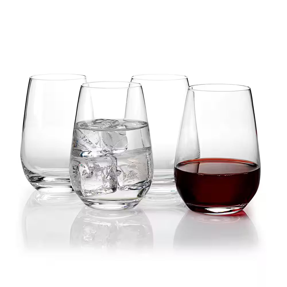 Voice Basics 13.25 Fl. Oz. Crystal Stemless Wine Glasses (4-Pack)