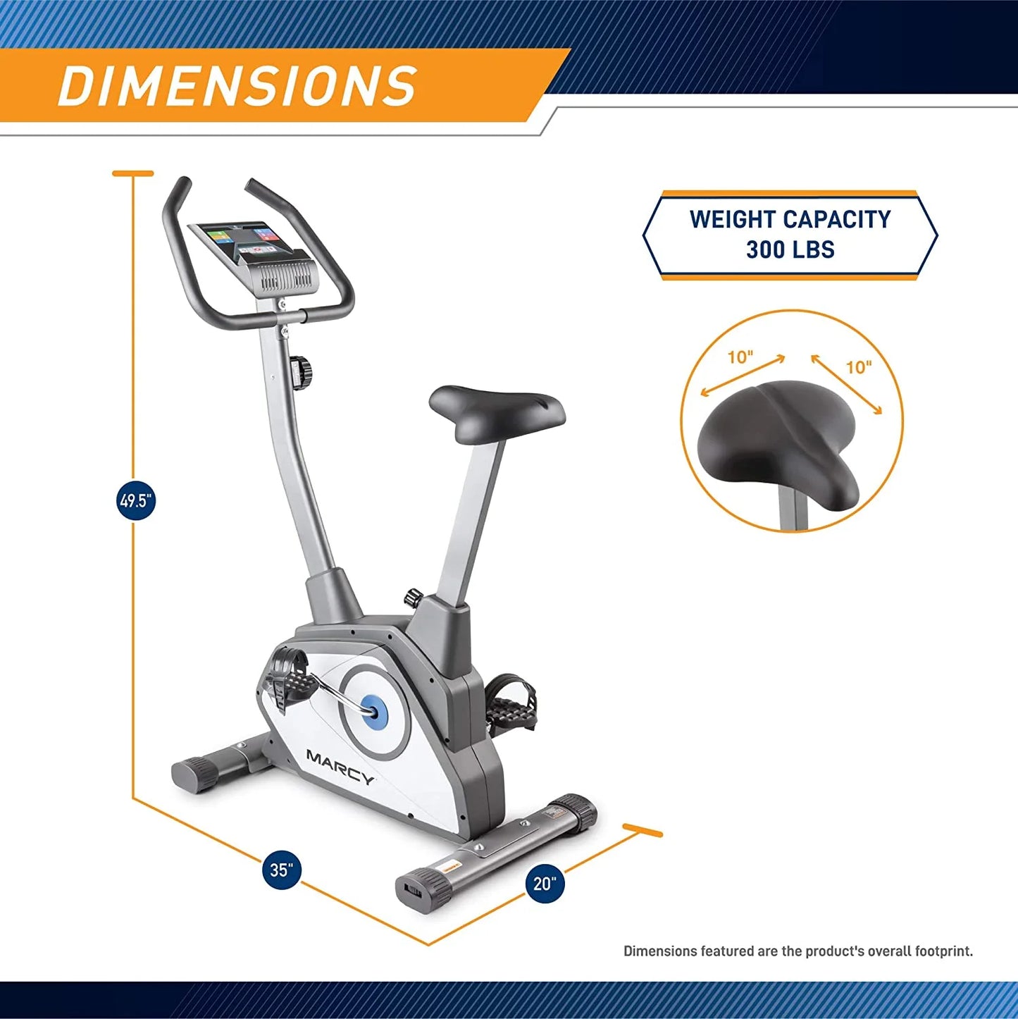 Upright Exercise Bike with Adjustable Seat and 8 Magnetic Resistance Levels NS-40504U