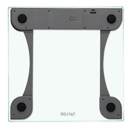 Taylor 12.2" X 12.2" Weight Tracking Glass Body Weight Scale Battery Powered, FSA HSA Eligible, 440 Lb Capacity, Clear