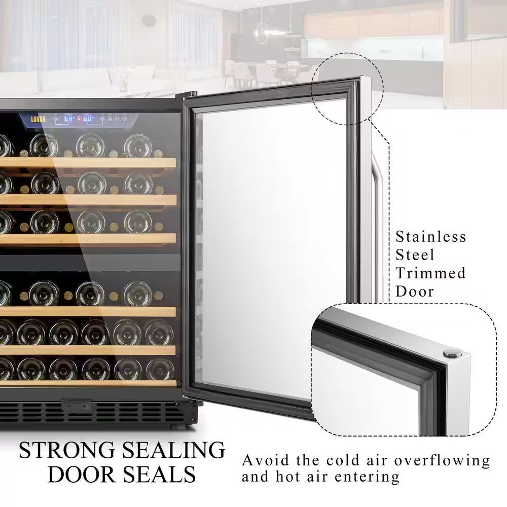 25 In. 44-Bottle Stainless Steel Dual Zone Wine Refrigerator