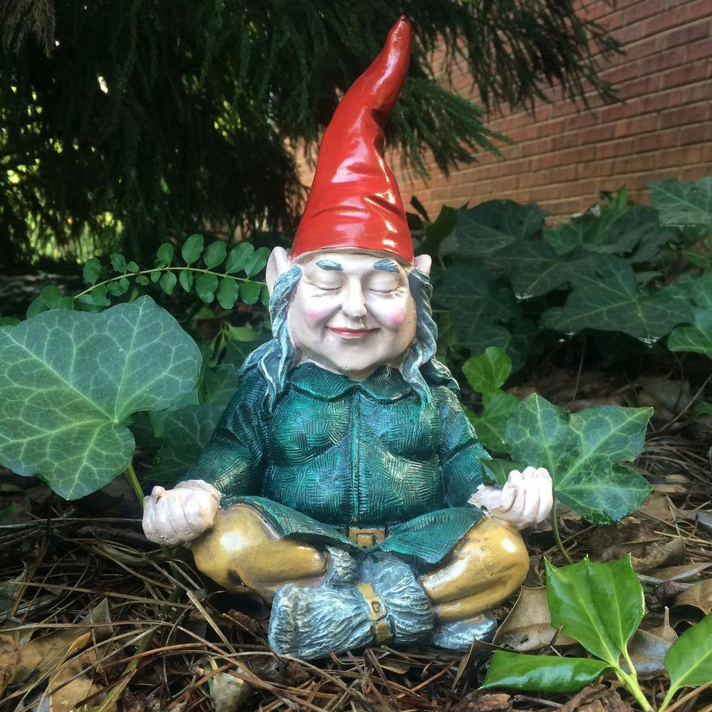 11 In. ZEN Mordecai and ZEN Zelda the Meditating Yoga Gnomes Statues (2 Pieces per Set)