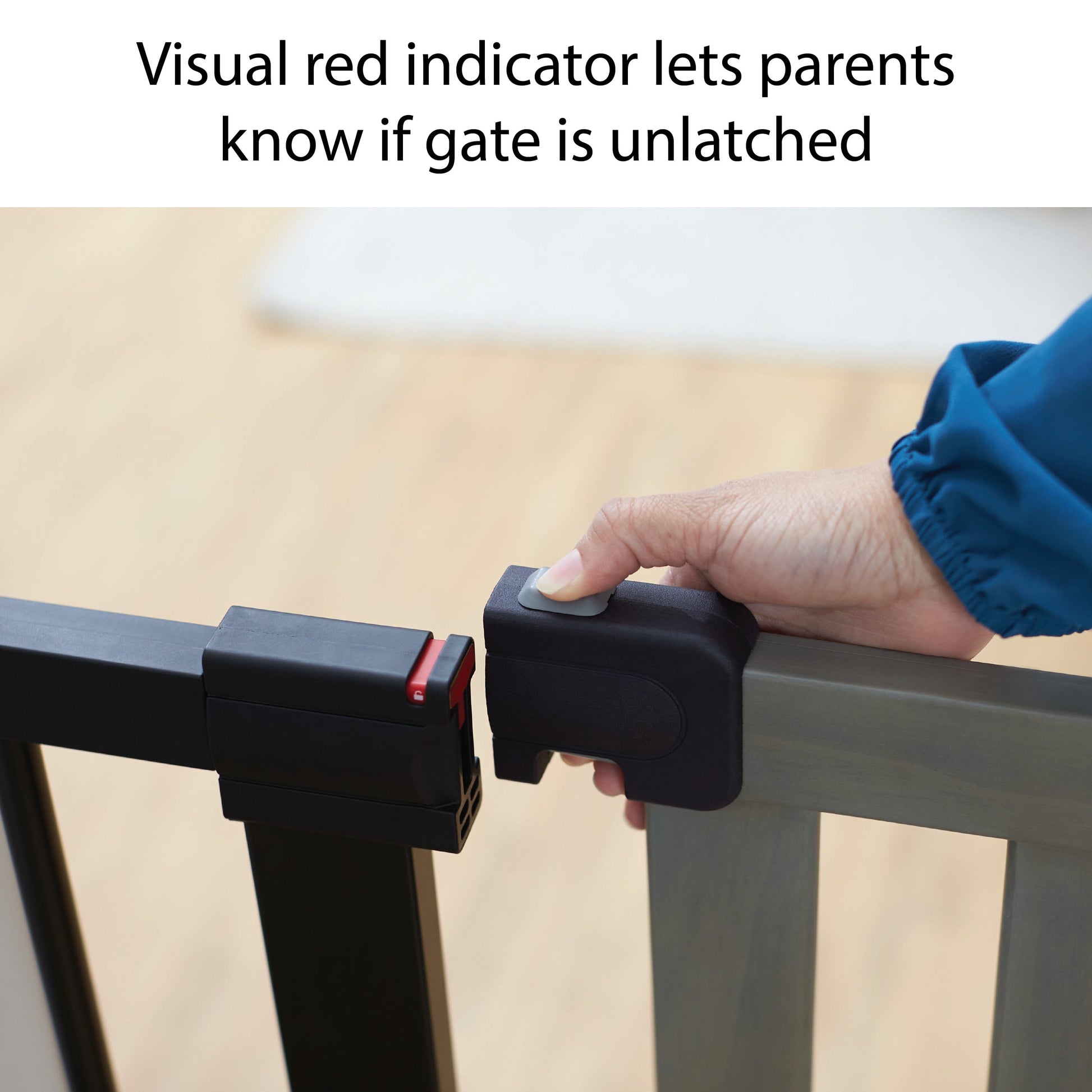 (2 Pack)  Wood-And-Metal Flat Slat Gate, Grey