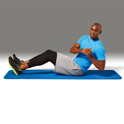 (4 Pack)  Two Tone Fitness Mat, 10Mm, 72Inx24In, Blue Color, NBR Foam, with Carry Strap