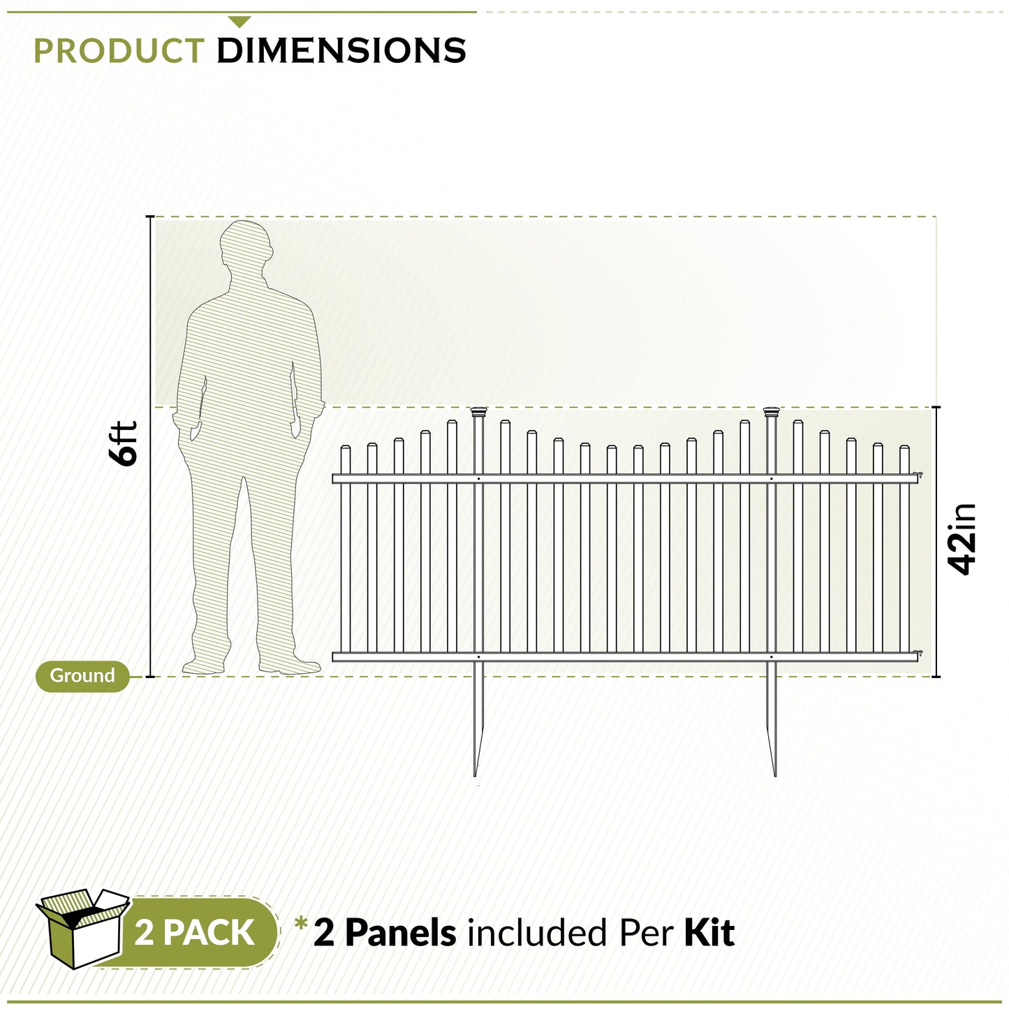 42In H X 92In W (2 Panels) No Dig Zippity Manchester Fence Kit, White Vinyl Picket Fence Panels, Perfect Durable Temporary Outdoor Fence for Backyard, Patio, or Garden, ZP19018