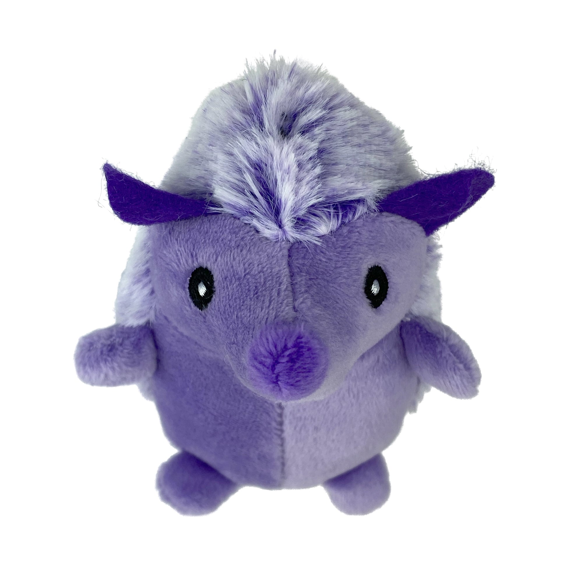 (3 Pack)  Mini Pet Plush Hedgehog Small Dog Toy with Squeaker, Purple