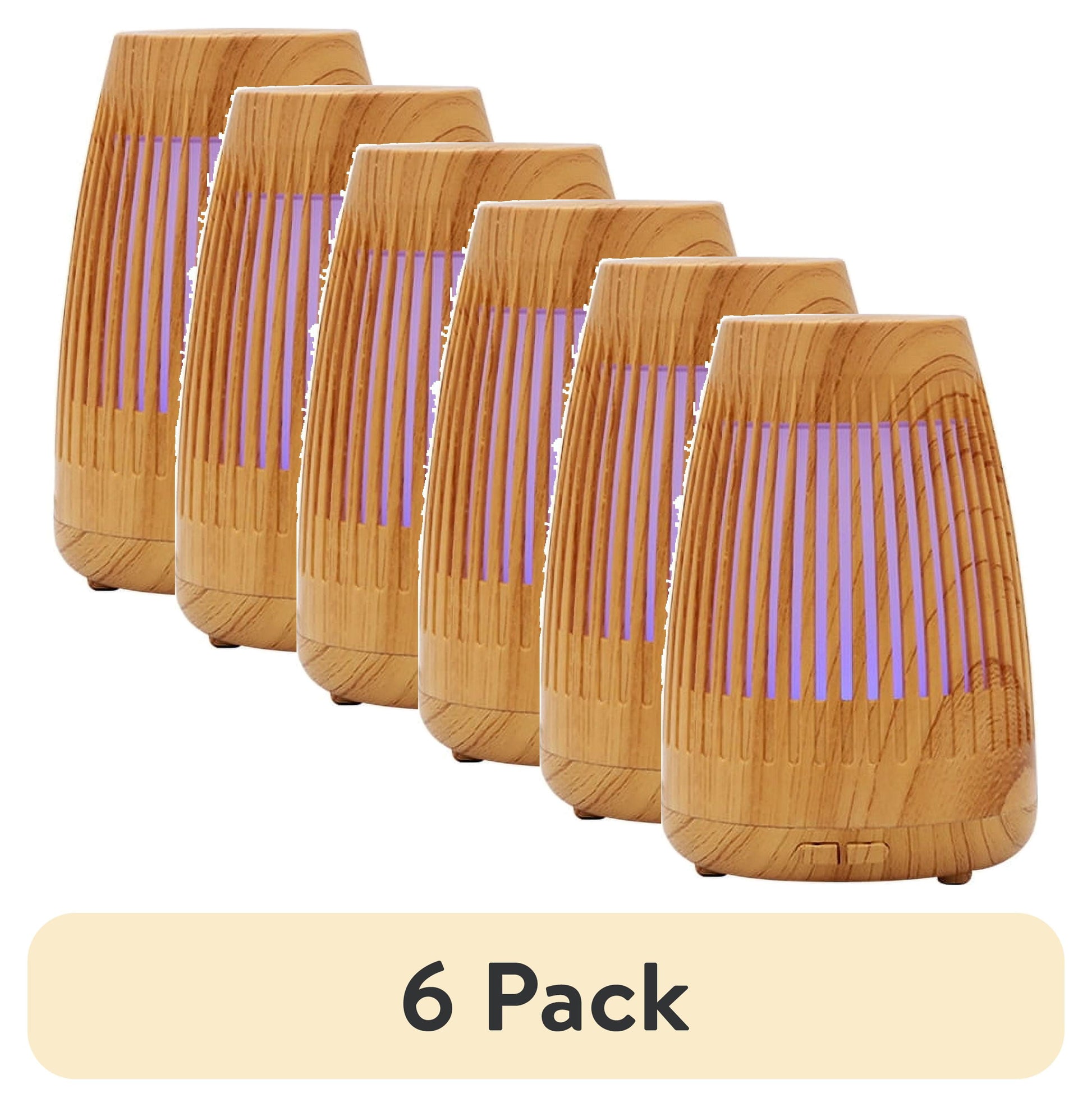 (6 Pack)  Cool Mist Ultrasonic Aroma Diffuser 100Ml Wood & White