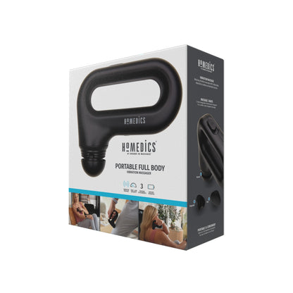 Portable Full Body Vibration Massager with Ergonomic Easy-Grip Handle and 3 Interchangeable Attachments
