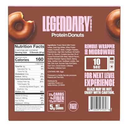 Protein Donuts - Chocolate Dipped 4 Pack | Protein Snack | Gluten-Free | Keto Friendly