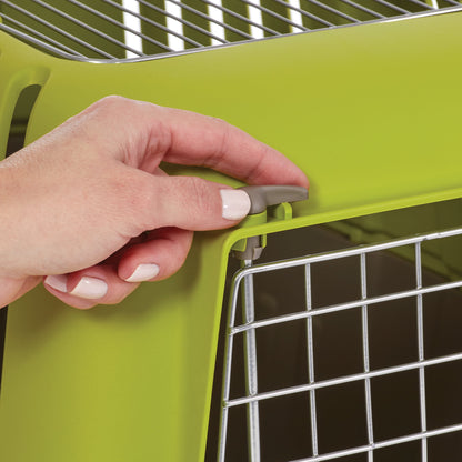 24 Inch Top Door Spree Travel Pet Carrier for Dog/Cat with Steel Door, Green
