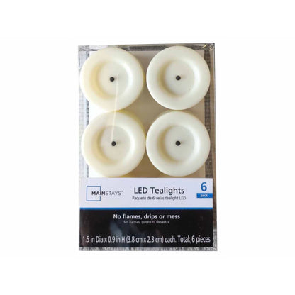 (3 Pack)  Unscented Flameless LED Tealights, Ivory, 6 Count