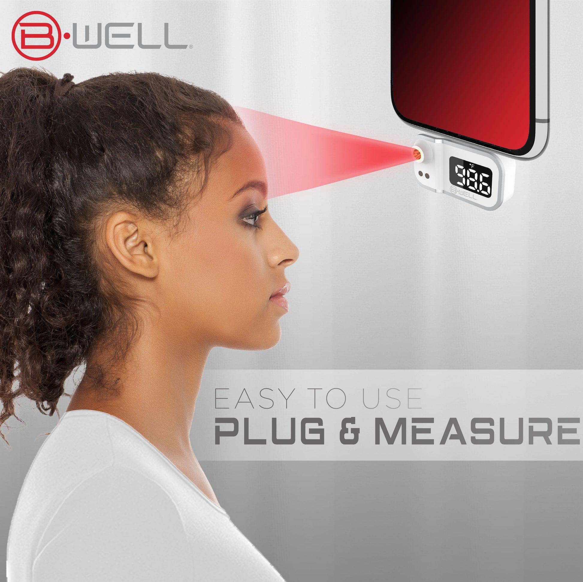 Smartphone Mini Forehead Thermometer – Infrared, Works with All Phones, All Ages