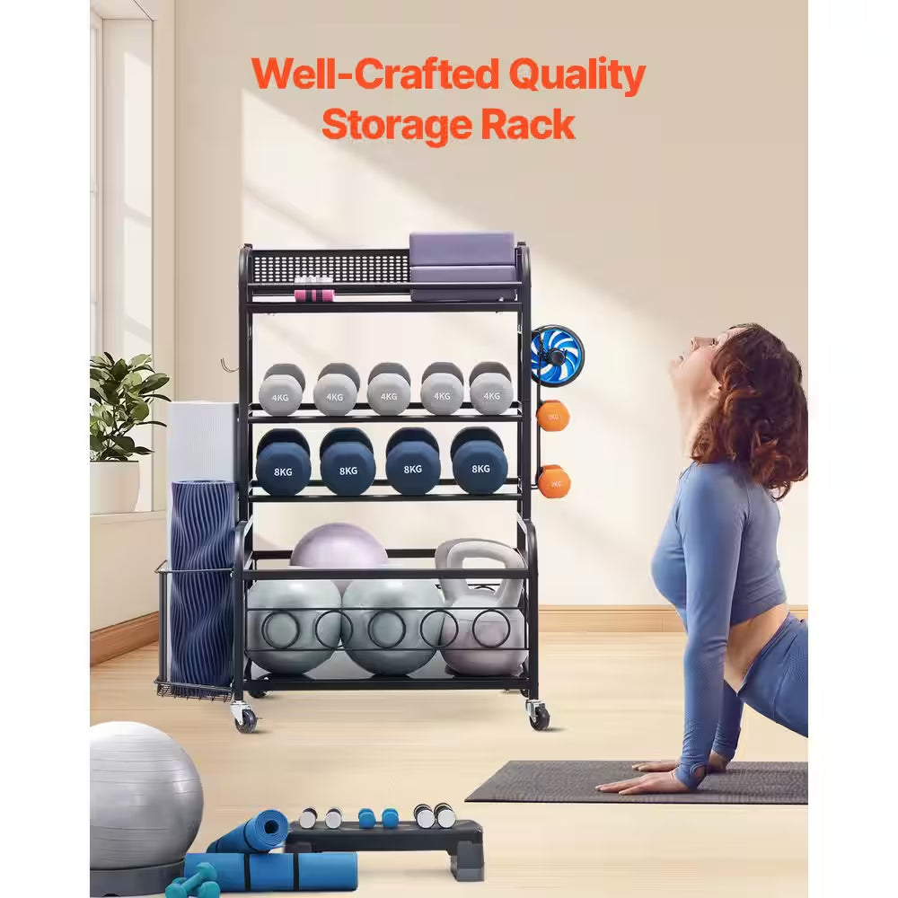Yoga Mat Storage Rack 200 Lb. Home Gym Workout Equipment Organizer Powder Coated Finish Steel Yoga Mat Holder