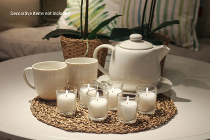 (2 Pack)  Unscented Filled Votive Glass Candles, White, 12-Pack Votive Candles