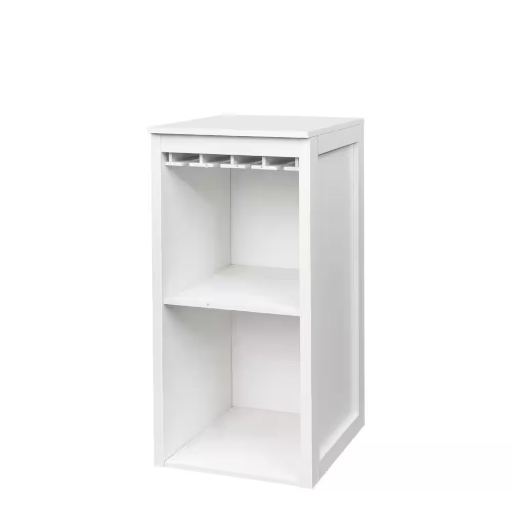WHITE Color Modular Wine Bar Cabinet with Storage Shelves with Hutch for Dining Room