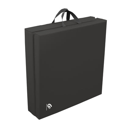 (2 Pack)  Tri-Fold Gymnastics Exercise Mat with Handles, 6' X 2' X 2", Black