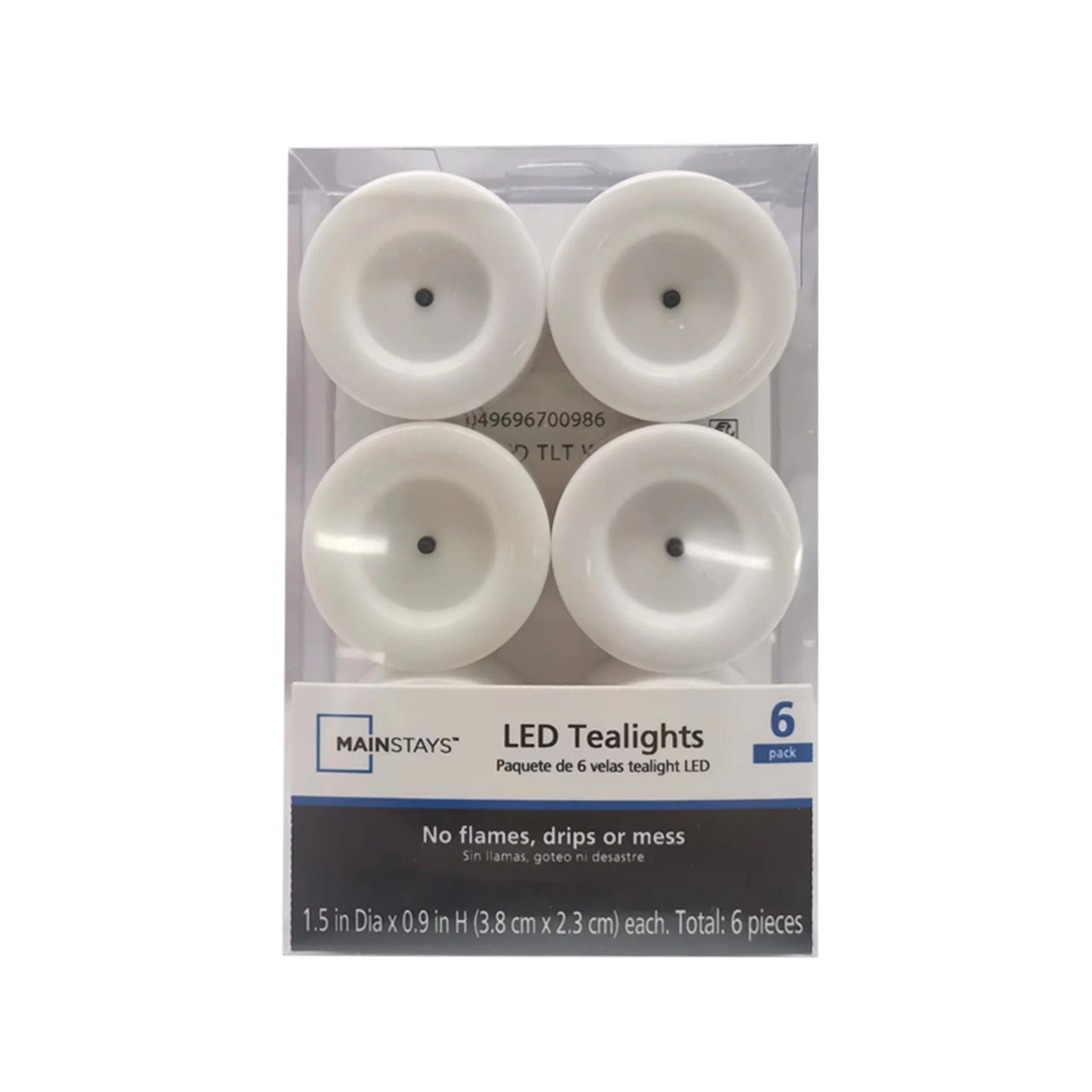 Unscented Led Tealights Flameless Candles, White, 4.60", 0.18 Lb