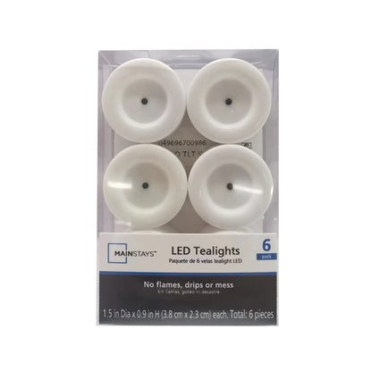 Unscented Led Tealights Flameless Candles, White, 4.60", 0.18 Lb