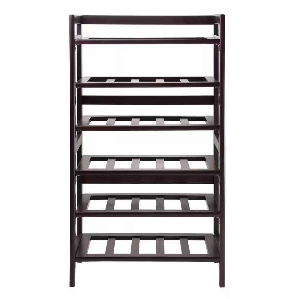 Silvi 30-Bottle Walnut Floor Wine Rack