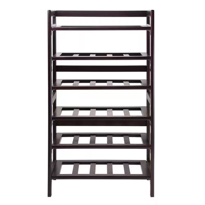 Silvi 30-Bottle Walnut Floor Wine Rack