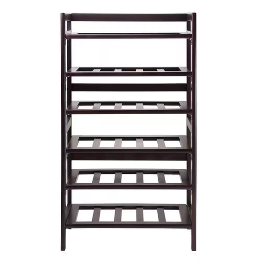 Silvi 30-Bottle Walnut Floor Wine Rack