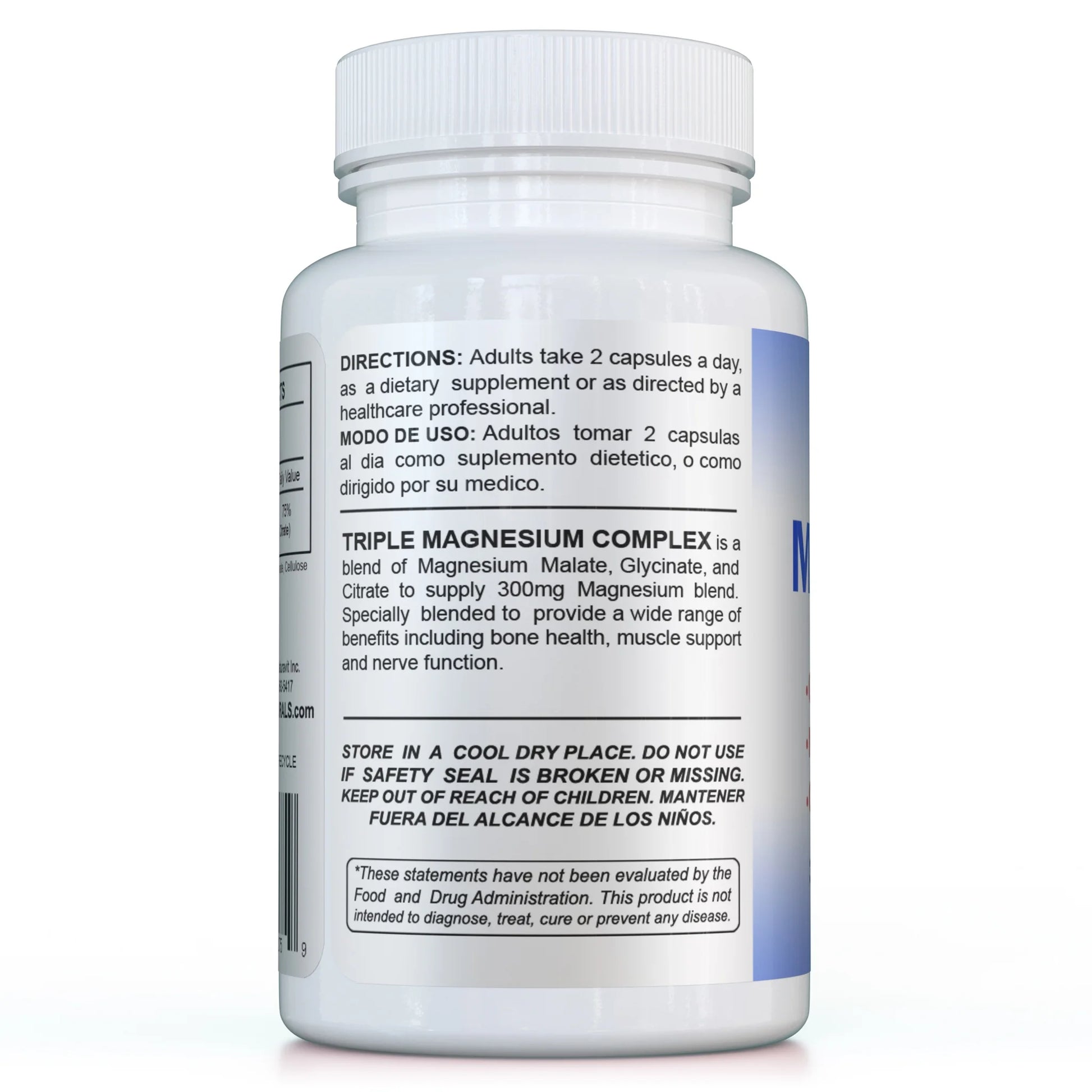 Triple Magnesium Dietary Supplement, 90 Capsules