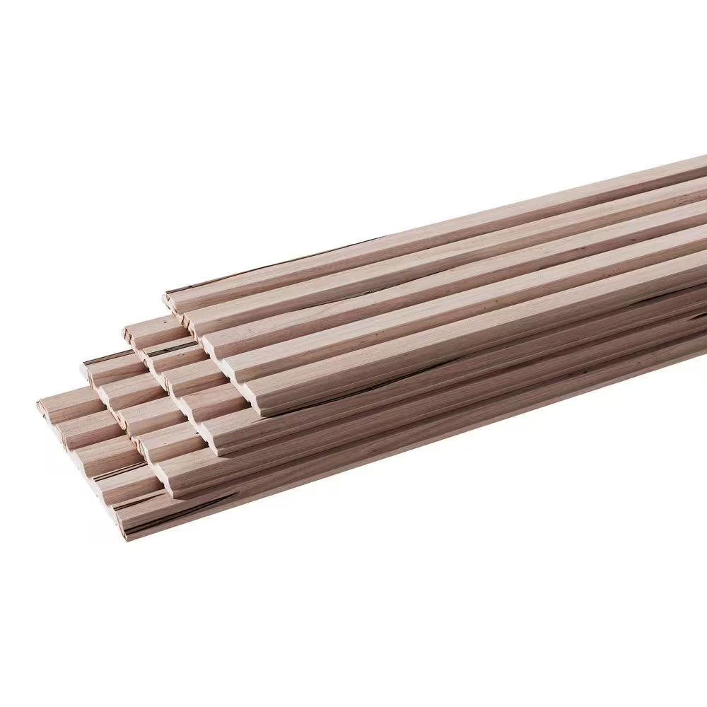 0.375 In. D X 5 In. W X 47.5 In. L Unfinished Ambrosia Maple Wood Accent Wall Panel Moulding