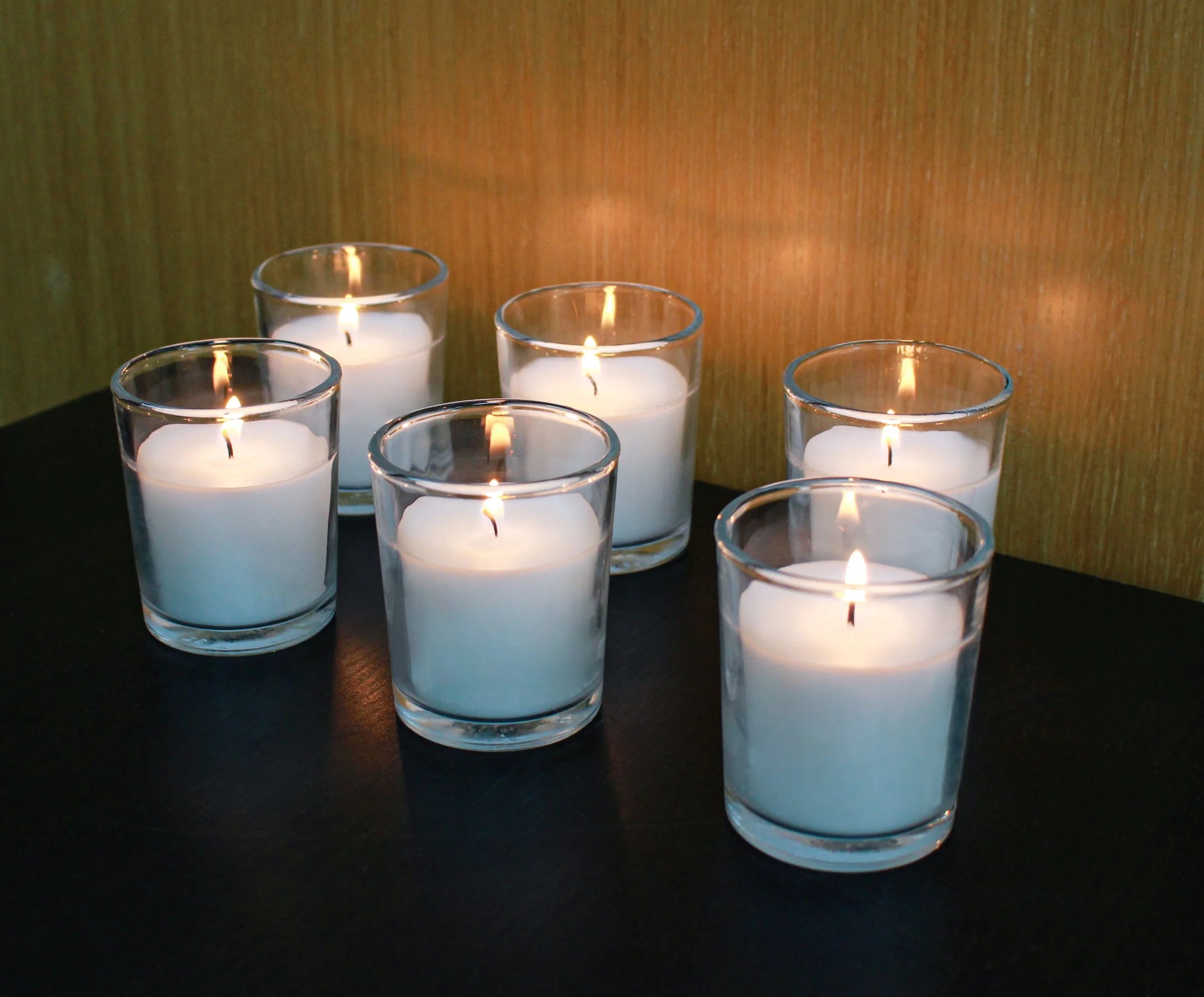 (2 Pack)  Unscented Filled Votive Glass Candles, White, 12-Pack Votive Candles