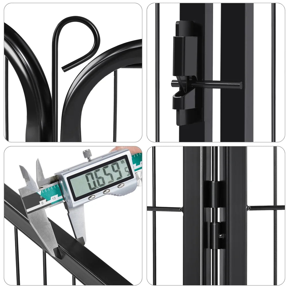 31.5″H Metal Pet Playpen Steel Dog Cat Exercise Barrier Outdoor Indoor Fence Door