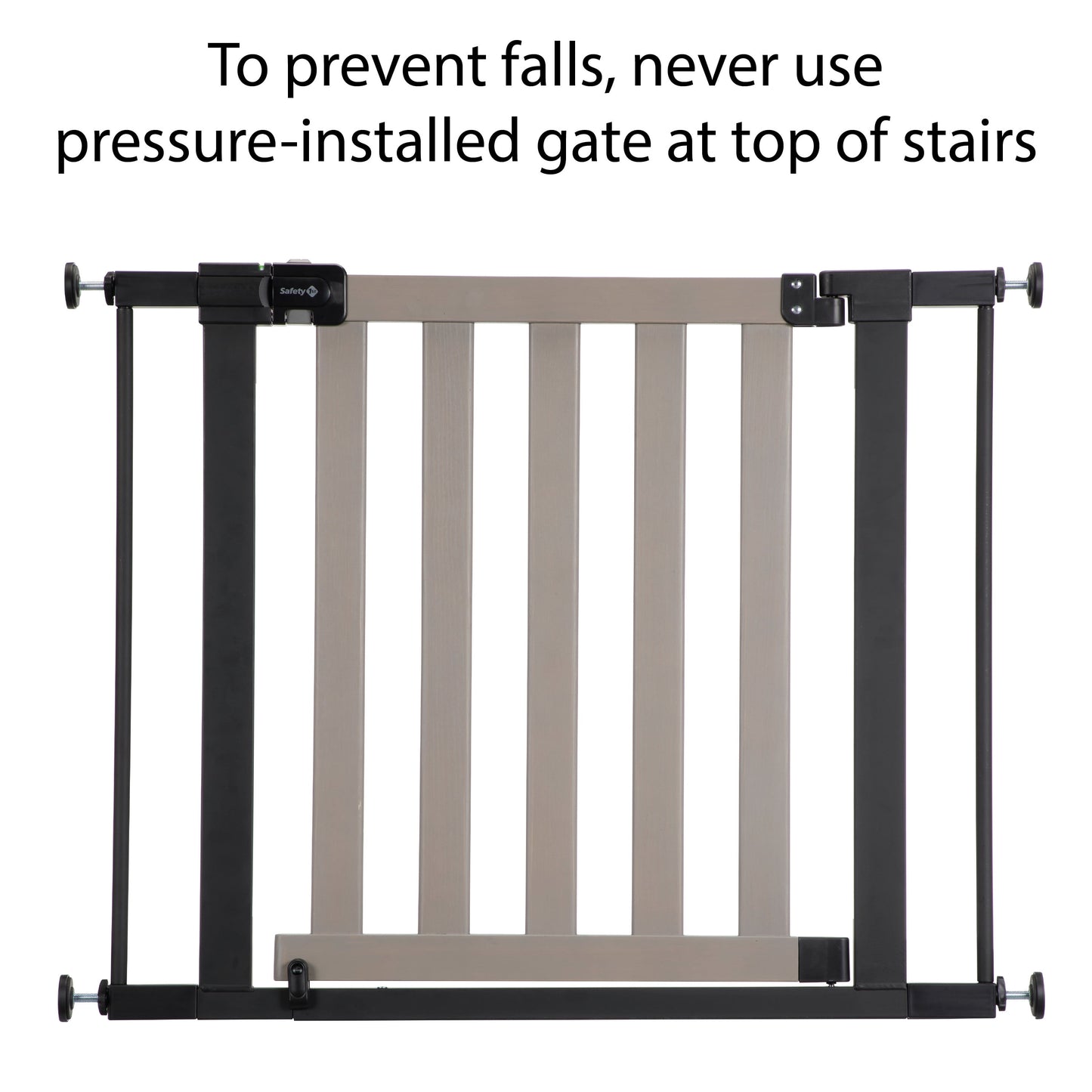 (2 Pack)  Wood-And-Metal Flat Slat Gate, Grey