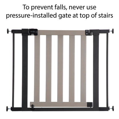 (2 Pack)  Wood-And-Metal Flat Slat Gate, Grey