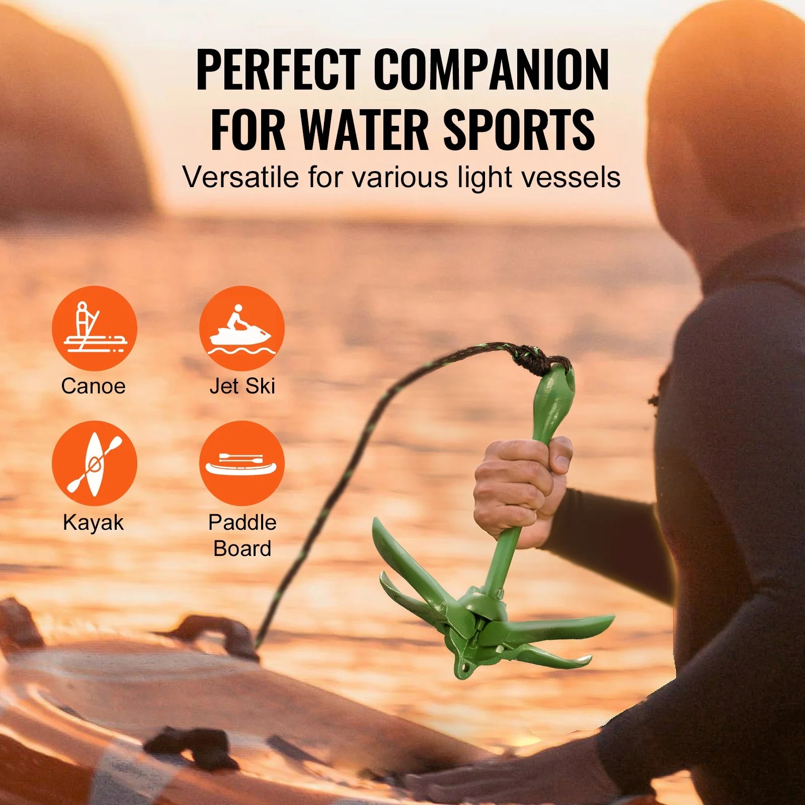3.5 Lb Paddle Board Anchor Kit Kayak Anchor Kit with 26.2 Ft Rope and Buoy