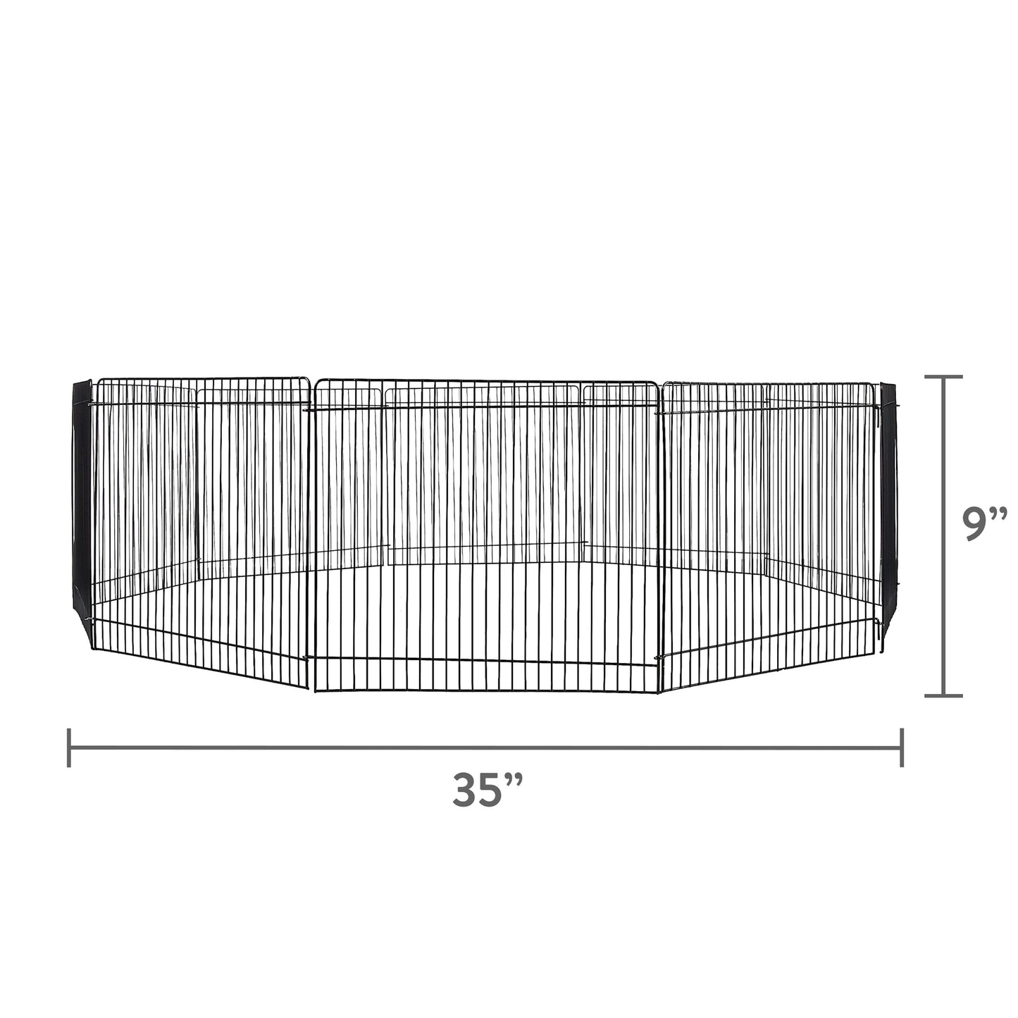 (3 Pack)  Portable Steel Wire Play Pen for Small Pets, Customizable, 10 Panels, Indoor & Outdoor Use, 9" Tall