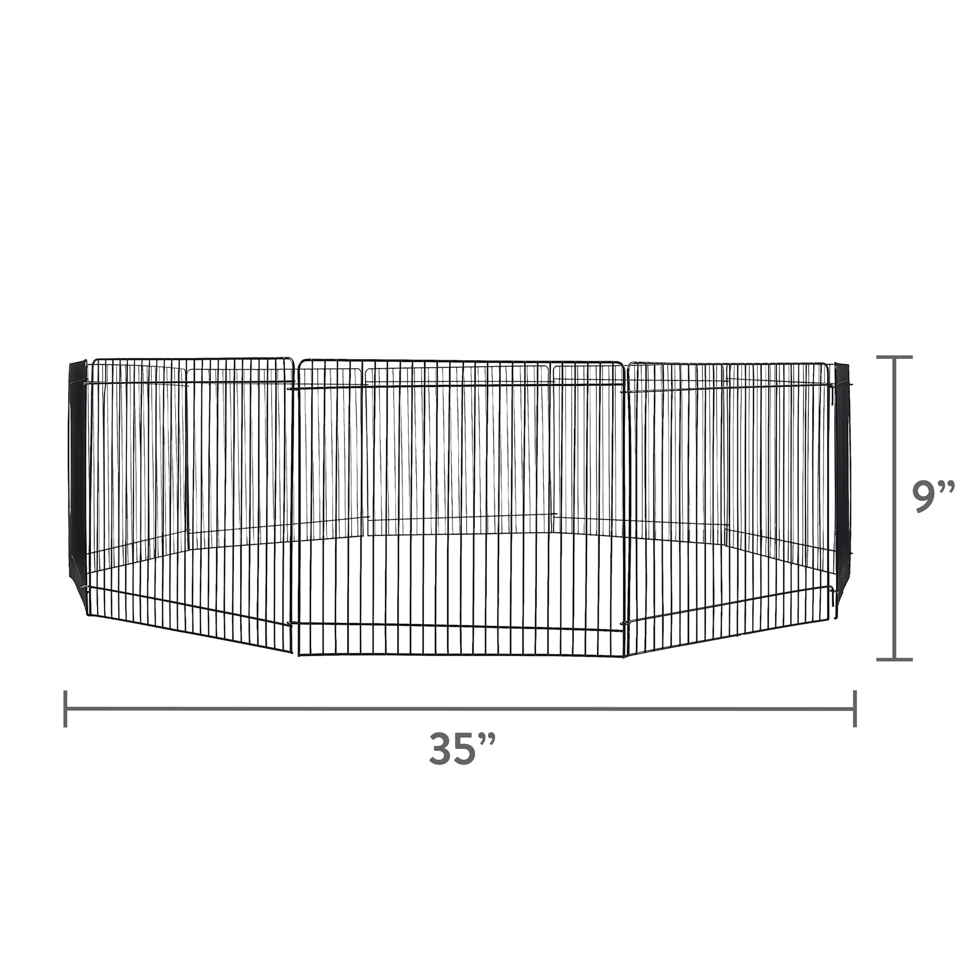 (3 Pack)  Portable Steel Wire Play Pen for Small Pets, Customizable, 10 Panels, Indoor & Outdoor Use, 9" Tall
