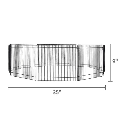 (3 Pack)  Portable Steel Wire Play Pen for Small Pets, Customizable, 10 Panels, Indoor & Outdoor Use, 9" Tall