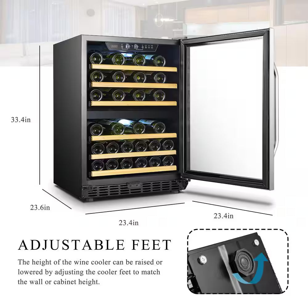 25 In. 44-Bottle Stainless Steel Dual Zone Wine Refrigerator