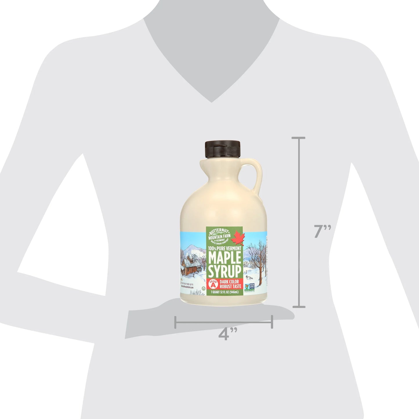 100% Pure Vermont Maple Syrup Dark Color & Robust Taste, 32 Fl Oz.